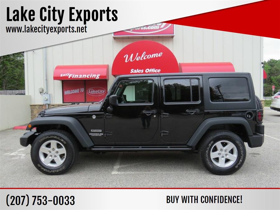Used Jeep Wrangler Unlimited Sport S 4x4 4dr SUV 2017 | Lake City Exports Inc. Auburn, Maine Used Jeep Wrangler Unlimited Sport S 4x4 4dr SUV 2017 | Lake City Exports Inc. Auburn, Maine