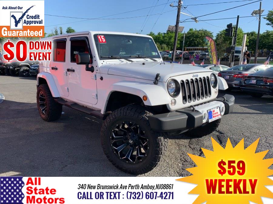 2015 Jeep Wrangler Unlimited 4WD 4dr Sahara, available for sale in Perth Amboy, New Jersey | All State Motor Inc. Perth Amboy, New Jersey 2015 Jeep Wrangler Unlimited 4WD 4dr Sahara, available for sale in Perth Amboy, New Jersey | All State Motor Inc. Perth Amboy, New Jersey