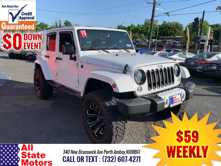 2015 Jeep Wrangler Unlimited 4WD 4dr Sahara, available for sale in Perth Amboy, New Jersey | All State Motor Inc. Perth Amboy, New Jersey 2015 Jeep Wrangler Unlimited 4WD 4dr Sahara, available for sale in Perth Amboy, New Jersey | All State Motor Inc. Perth Amboy, New Jersey