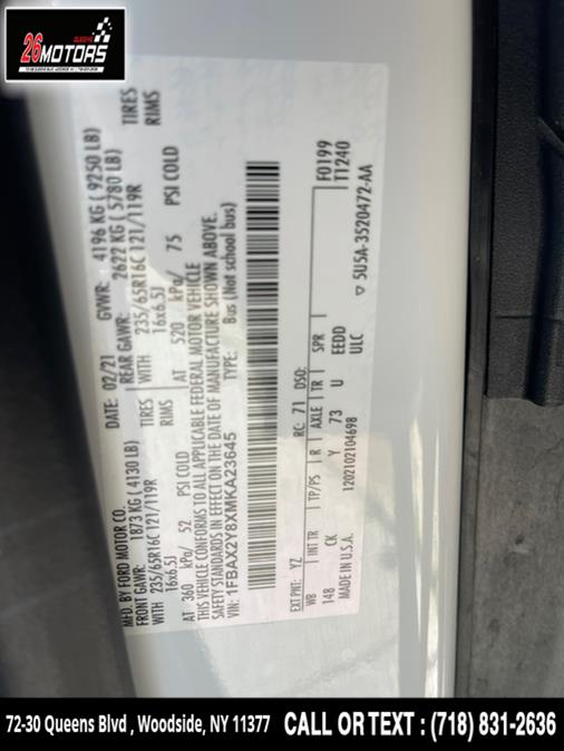 Used Ford Transit Passenger Wagon T-350 148" Low Roof XLT RWD 2021 | 26 Motors Queens. Woodside, New York Used Ford Transit Passenger Wagon T-350 148" Low Roof XLT RWD 2021 | 26 Motors Queens. Woodside, New York