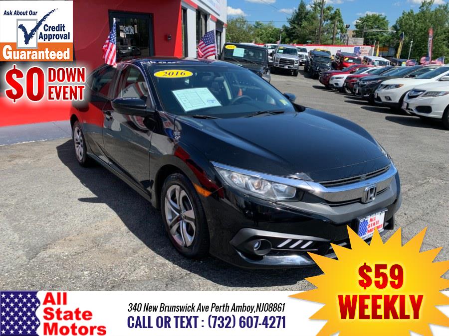 2016 Honda Civic Sedan 4dr CVT LX, available for sale in Perth Amboy, New Jersey | All State Motor Inc. Perth Amboy, New Jersey 2016 Honda Civic Sedan 4dr CVT LX, available for sale in Perth Amboy, New Jersey | All State Motor Inc. Perth Amboy, New Jersey
