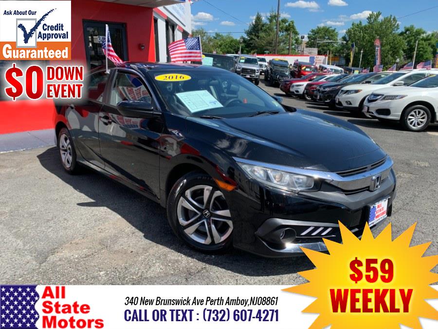 2016 Honda Civic Sedan 4dr CVT LX, available for sale in Perth Amboy, New Jersey | All State Motor Inc. Perth Amboy, New Jersey 2016 Honda Civic Sedan 4dr CVT LX, available for sale in Perth Amboy, New Jersey | All State Motor Inc. Perth Amboy, New Jersey