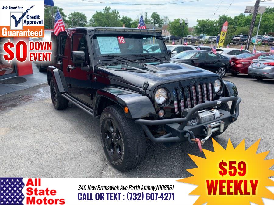 2015 Jeep Wrangler Unlimited 4WD 4dr Sahara, available for sale in Perth Amboy, New Jersey | All State Motor Inc. Perth Amboy, New Jersey 2015 Jeep Wrangler Unlimited 4WD 4dr Sahara, available for sale in Perth Amboy, New Jersey | All State Motor Inc. Perth Amboy, New Jersey