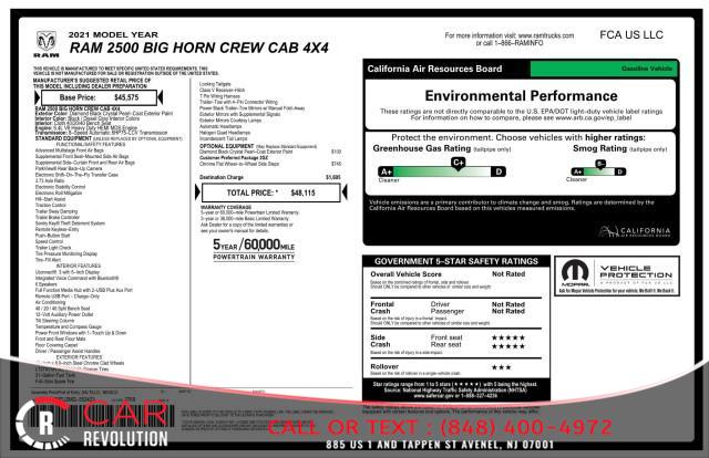 2021 Ram 2500 Big Horn HEMI 4WD w/ rearCam, available for sale in Avenel, New Jersey | Car Revolution. Avenel, New Jersey 2021 Ram 2500 Big Horn HEMI 4WD w/ rearCam, available for sale in Avenel, New Jersey | Car Revolution. Avenel, New Jersey