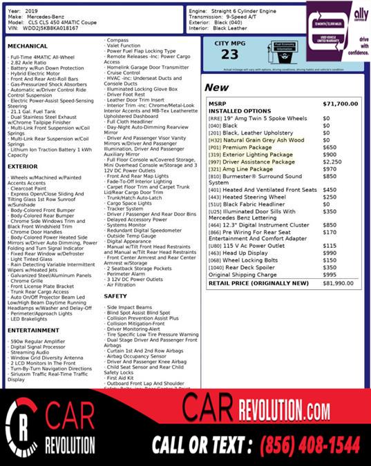 Used Mercedes-benz Cls CLS 450 2019 | Car Revolution. Maple Shade, New Jersey Used Mercedes-benz Cls CLS 450 2019 | Car Revolution. Maple Shade, New Jersey