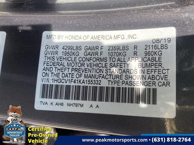 Used Honda Accord Sedan EX 1.5T CVT 2019 | Peak Automotive Inc.. Bayshore, New York Used Honda Accord Sedan EX 1.5T CVT 2019 | Peak Automotive Inc.. Bayshore, New York