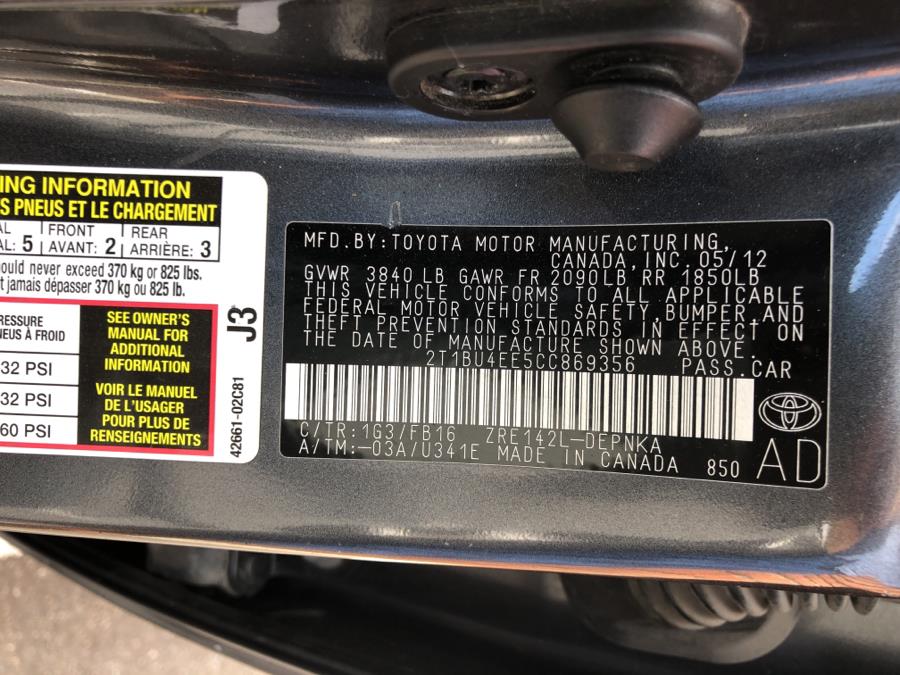 2012 Toyota Corolla 4dr Sdn Auto LE, available for sale in Waterbury, Connecticut | National Auto Brokers, Inc.. Waterbury, Connecticut 2012 Toyota Corolla 4dr Sdn Auto LE, available for sale in Waterbury, Connecticut | National Auto Brokers, Inc.. Waterbury, Connecticut