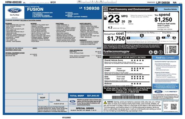 Used Ford Fusion Titanium AWD w/ Navi & rearCam 2020 | Car Revolution. Maple Shade, New Jersey Used Ford Fusion Titanium AWD w/ Navi & rearCam 2020 | Car Revolution. Maple Shade, New Jersey