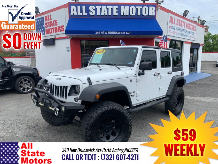 2016 Jeep Wrangler Unlimited 4WD 4dr Sport, available for sale in Perth Amboy, NJ