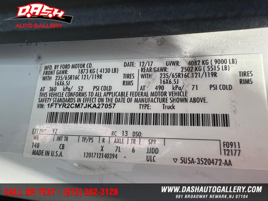 2018 Ford Transit Van T-250 148" Med Rf 9000 GVWR Sliding RH Dr, available for sale in Newark, New Jersey | Dash Auto Gallery Inc.. Newark, New Jersey 2018 Ford Transit Van T-250 148" Med Rf 9000 GVWR Sliding RH Dr, available for sale in Newark, New Jersey | Dash Auto Gallery Inc.. Newark, New Jersey