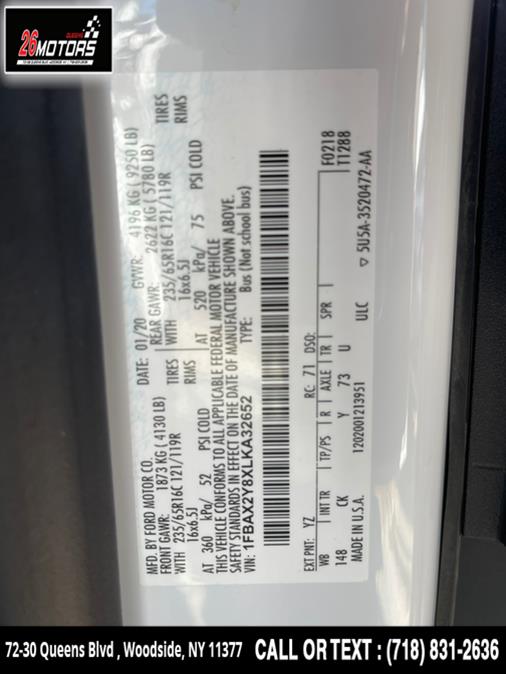 2020 Ford Transit Passenger Wagon T-350 148" Low Roof XLT RWD, available for sale in Woodside, New York | 26 Motors Queens. Woodside, New York 2020 Ford Transit Passenger Wagon T-350 148" Low Roof XLT RWD, available for sale in Woodside, New York | 26 Motors Queens. Woodside, New York