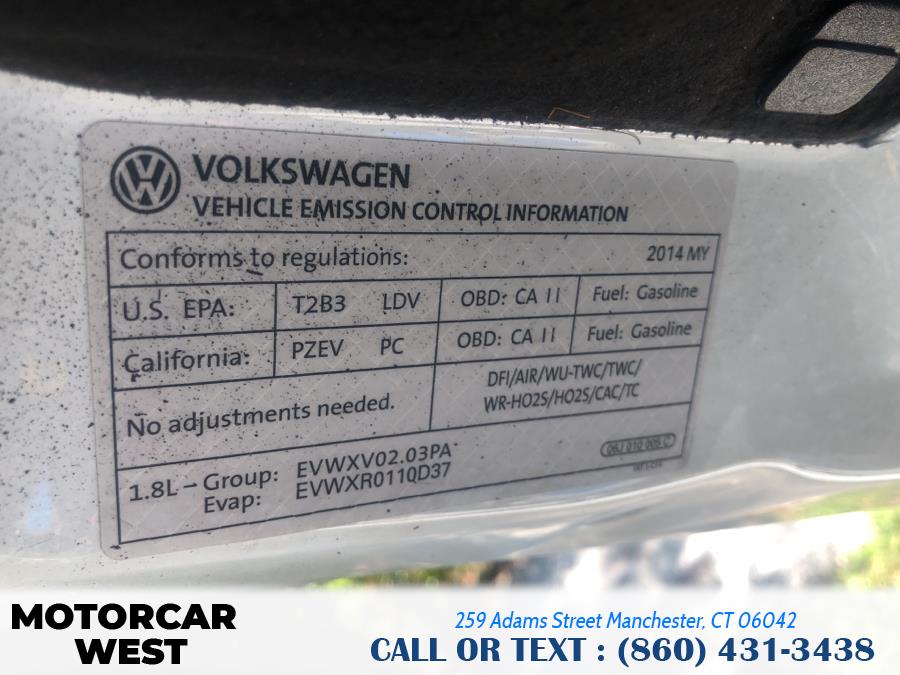 2014 Volkswagen Jetta Sedan 4dr Auto SE w/Connectivity/Sunroof PZEV, available for sale in Manchester, Connecticut | Motorcar West. Manchester, Connecticut 2014 Volkswagen Jetta Sedan 4dr Auto SE w/Connectivity/Sunroof PZEV, available for sale in Manchester, Connecticut | Motorcar West. Manchester, Connecticut
