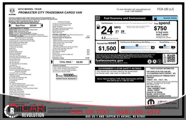 2018 Ram Promaster City Cargo Wagon Tradesman w/ rearCam, available for sale in Avenel, New Jersey | Car Revolution. Avenel, New Jersey 2018 Ram Promaster City Cargo Wagon Tradesman w/ rearCam, available for sale in Avenel, New Jersey | Car Revolution. Avenel, New Jersey