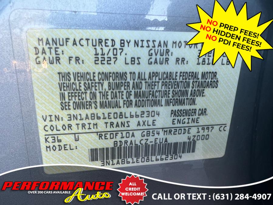 2008 Nissan Sentra 4dr Sdn I4 CVT 2.0, available for sale in Bohemia, New York | Performance Auto Inc. Bohemia, New York 2008 Nissan Sentra 4dr Sdn I4 CVT 2.0, available for sale in Bohemia, New York | Performance Auto Inc. Bohemia, New York