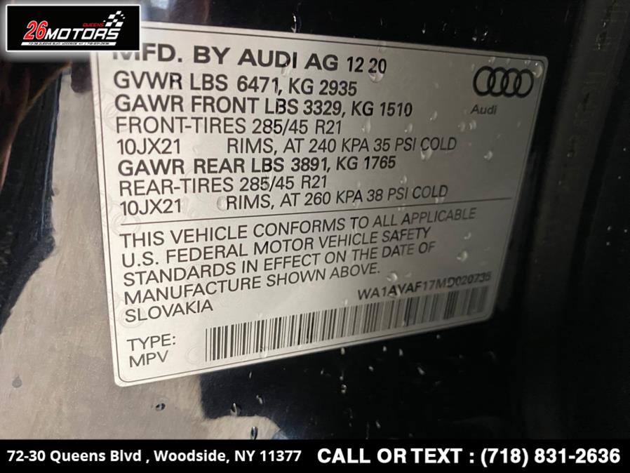 2021 Audi Q8 Premium 55 TFSI quattro, available for sale in Woodside, New York | 26 Motors Queens. Woodside, New York 2021 Audi Q8 Premium 55 TFSI quattro, available for sale in Woodside, New York | 26 Motors Queens. Woodside, New York
