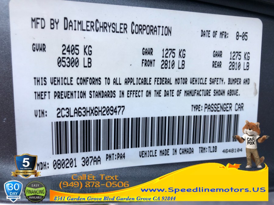Used Chrysler 300 4dr Sdn 300C 2006 | Speedline Motors. Garden Grove, California Used Chrysler 300 4dr Sdn 300C 2006 | Speedline Motors. Garden Grove, California