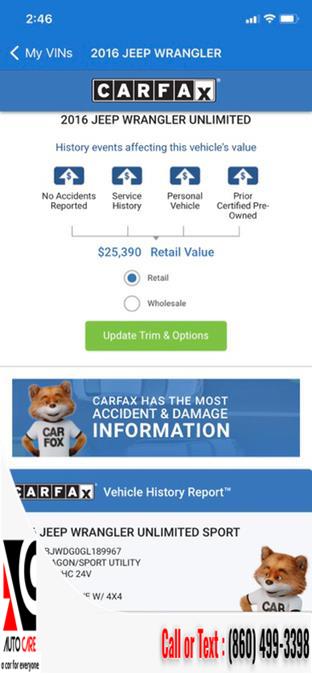 2016 Jeep Wrangler Unlimited 4WD 4dr Sport, available for sale in Vernon , Connecticut | Auto Care Motors. Vernon , Connecticut 2016 Jeep Wrangler Unlimited 4WD 4dr Sport, available for sale in Vernon , Connecticut | Auto Care Motors. Vernon , Connecticut
