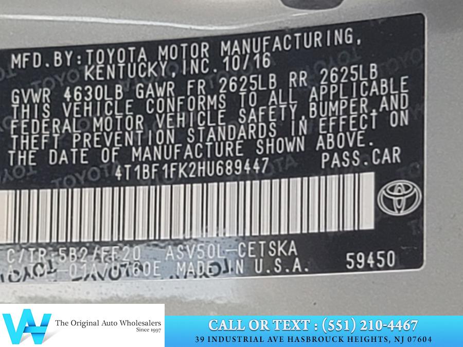 2017 Toyota Camry SE Automatic (Natl), available for sale in Lodi, New Jersey | AW Auto & Truck Wholesalers, Inc. Lodi, New Jersey 2017 Toyota Camry SE Automatic (Natl), available for sale in Lodi, New Jersey | AW Auto & Truck Wholesalers, Inc. Lodi, New Jersey