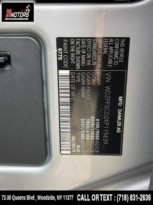 Used Mercedes-Benz Sprinter Passenger Van 2500 High Roof V6 144" RWD 2019 | 26 Motors Queens. Woodside, New York Used Mercedes-Benz Sprinter Passenger Van 2500 High Roof V6 144" RWD 2019 | 26 Motors Queens. Woodside, New York