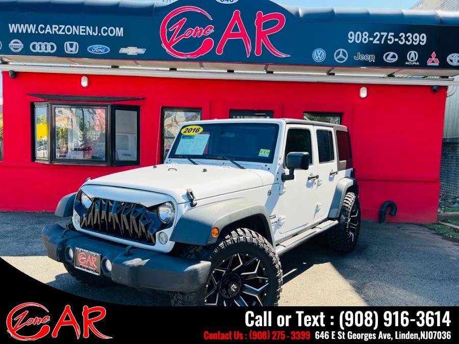 2016 Jeep Wrangler Unlimited 4WD 4dr Sport, available for sale in Linden, New Jersey | Car Zone. Linden, New Jersey 2016 Jeep Wrangler Unlimited 4WD 4dr Sport, available for sale in Linden, New Jersey | Car Zone. Linden, New Jersey