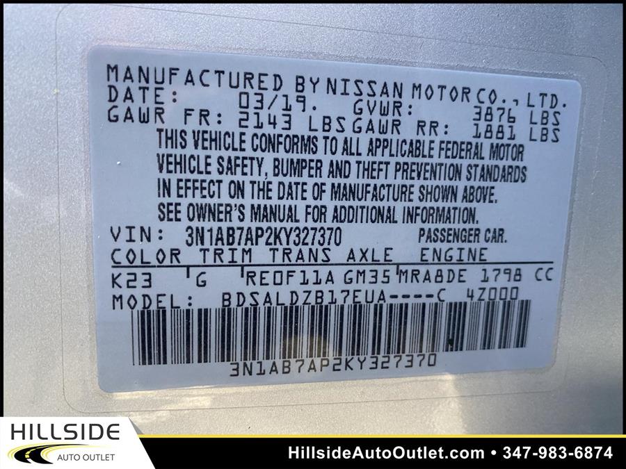 Used Nissan Sentra SV 2019 | Hillside Auto Outlet. Jamaica, New York Used Nissan Sentra SV 2019 | Hillside Auto Outlet. Jamaica, New York