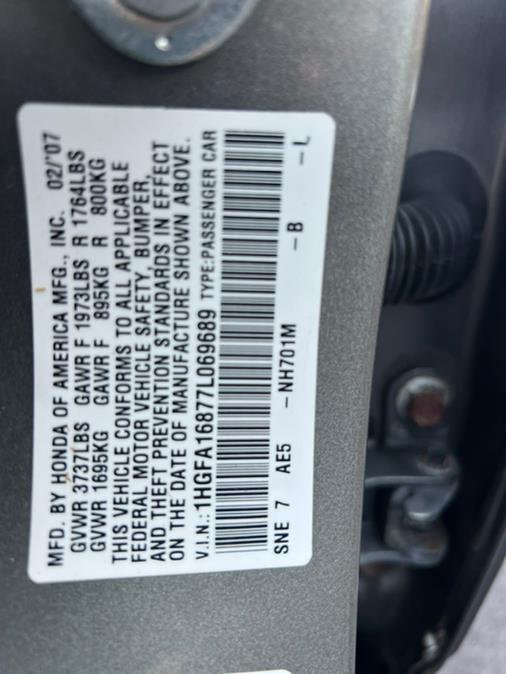 2007 Honda Civic Sdn 4dr AT EX, available for sale in Springfield, Massachusetts | Jordan Auto Sales. Springfield, Massachusetts 2007 Honda Civic Sdn 4dr AT EX, available for sale in Springfield, Massachusetts | Jordan Auto Sales. Springfield, Massachusetts
