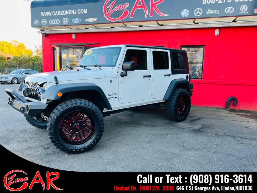 2016 Jeep Wrangler Unlimited 4WD 4dr Sport, available for sale in Linden, New Jersey | Car Zone. Linden, New Jersey 2016 Jeep Wrangler Unlimited 4WD 4dr Sport, available for sale in Linden, New Jersey | Car Zone. Linden, New Jersey