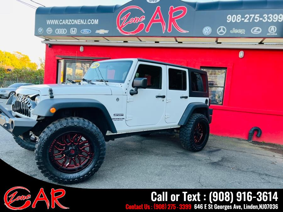 2016 Jeep Wrangler Unlimited 4WD 4dr Sport, available for sale in Linden, New Jersey | Car Zone. Linden, New Jersey 2016 Jeep Wrangler Unlimited 4WD 4dr Sport, available for sale in Linden, New Jersey | Car Zone. Linden, New Jersey