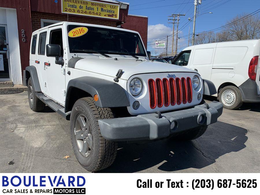 Used Jeep Wrangler Unlimited Sport S Sport Utility 4D 2016 | Boulevard Motors LLC. New Haven, Connecticut Used Jeep Wrangler Unlimited Sport S Sport Utility 4D 2016 | Boulevard Motors LLC. New Haven, Connecticut