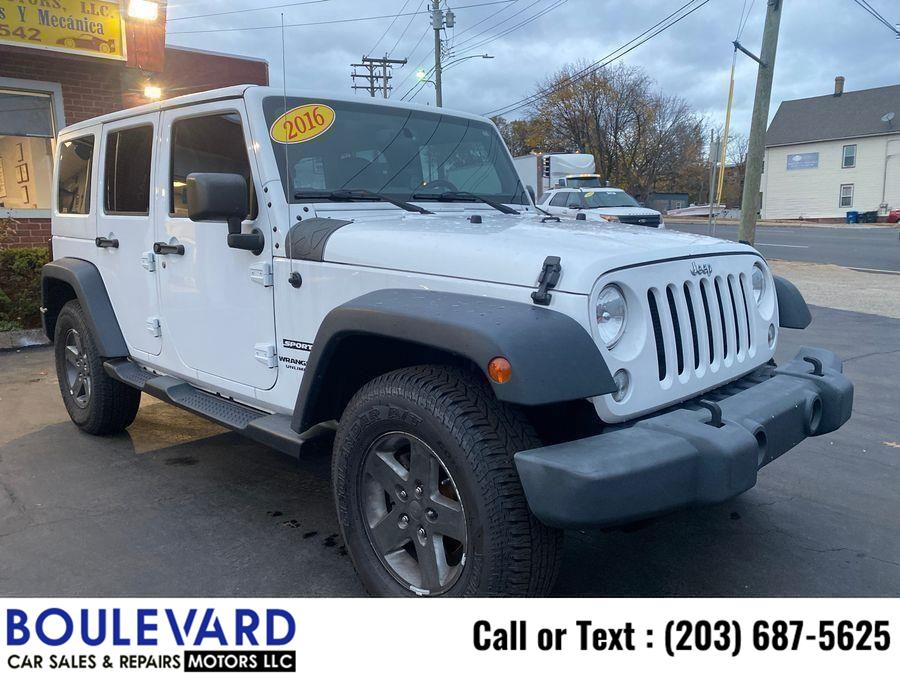 Used Jeep Wrangler Unlimited Sport S Sport Utility 4D 2016 | Boulevard Motors LLC. New Haven, Connecticut Used Jeep Wrangler Unlimited Sport S Sport Utility 4D 2016 | Boulevard Motors LLC. New Haven, Connecticut