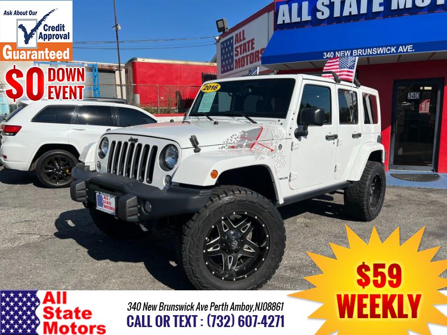 2016 Jeep Wrangler Unlimited 4WD 4dr Sahara, available for sale in Perth Amboy, New Jersey | All State Motor Inc. Perth Amboy, New Jersey 2016 Jeep Wrangler Unlimited 4WD 4dr Sahara, available for sale in Perth Amboy, New Jersey | All State Motor Inc. Perth Amboy, New Jersey