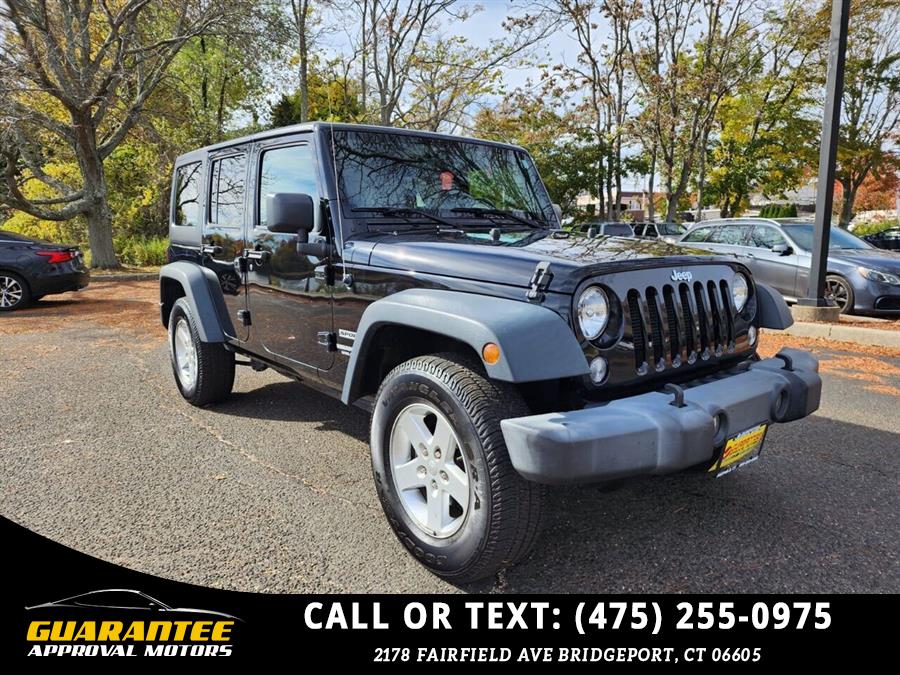 2016 Jeep Wrangler Unlimited Sport S 4x4 4dr SUV, available for sale in Bridgeport, Connecticut | Guarantee Approval Motors. Bridgeport, Connecticut 2016 Jeep Wrangler Unlimited Sport S 4x4 4dr SUV, available for sale in Bridgeport, Connecticut | Guarantee Approval Motors. Bridgeport, Connecticut