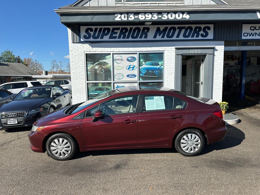 2012 Honda Civic Sdn 4dr Auto LX PZEV, available for sale in Milford, Connecticut | Superior Motors LLC. Milford, Connecticut