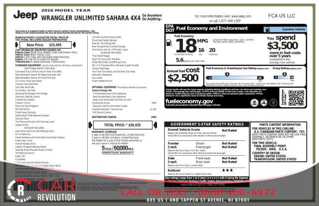 2016 Jeep Wrangler Unlimited Sahara, available for sale in Avenel, New Jersey | Car Revolution. Avenel, New Jersey 2016 Jeep Wrangler Unlimited Sahara, available for sale in Avenel, New Jersey | Car Revolution. Avenel, New Jersey