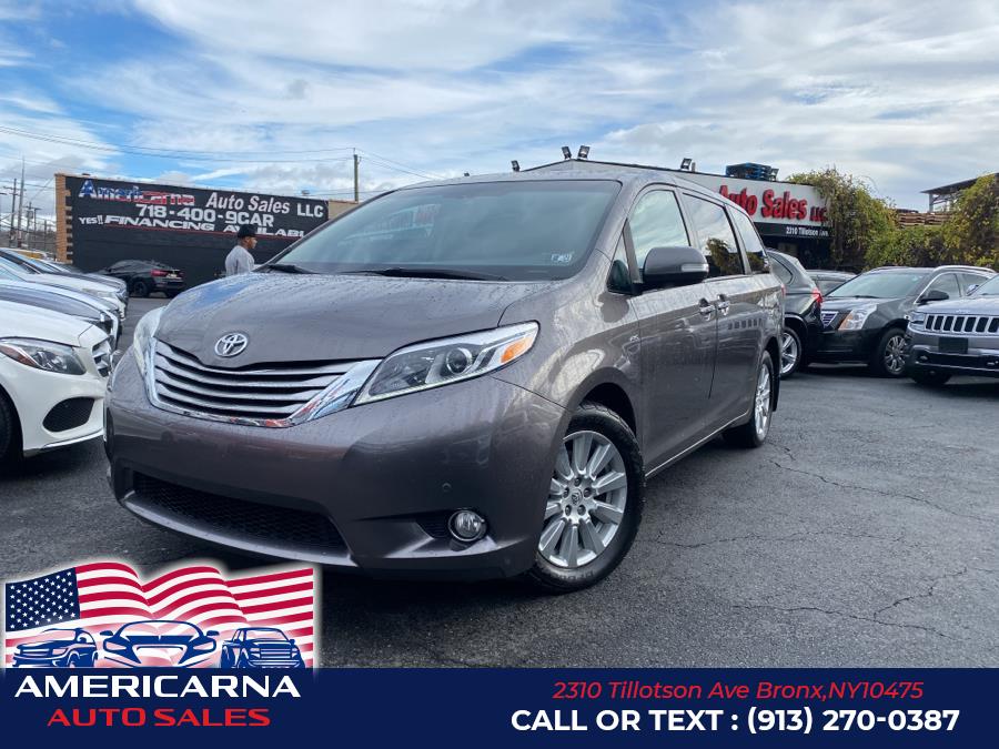2017 Toyota Sienna Limited Premium AWD 7-Passenger (Natl), available for sale in Bronx, New York | Americarna Auto Sales LLC. Bronx, New York 2017 Toyota Sienna Limited Premium AWD 7-Passenger (Natl), available for sale in Bronx, New York | Americarna Auto Sales LLC. Bronx, New York