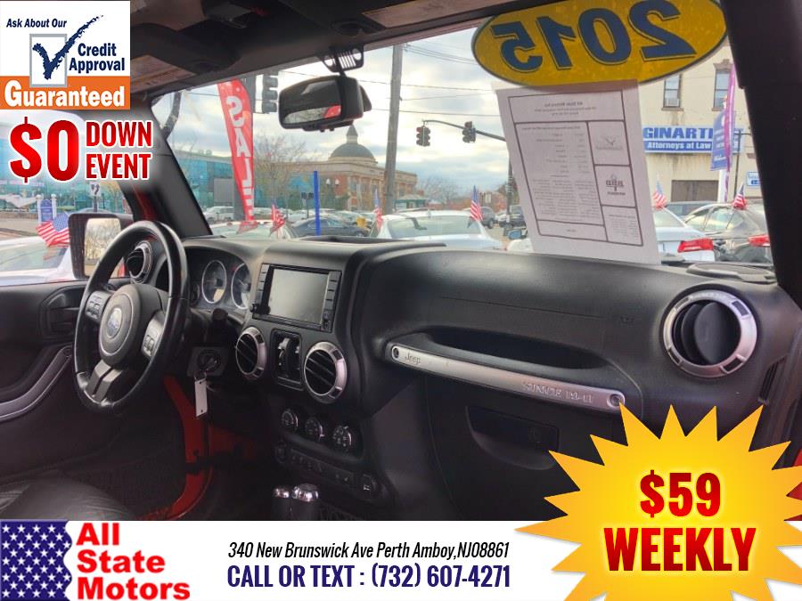 2015 Jeep Wrangler Unlimited 4WD 4dr Sahara, available for sale in Perth Amboy, New Jersey | All State Motor Inc. Perth Amboy, New Jersey 2015 Jeep Wrangler Unlimited 4WD 4dr Sahara, available for sale in Perth Amboy, New Jersey | All State Motor Inc. Perth Amboy, New Jersey