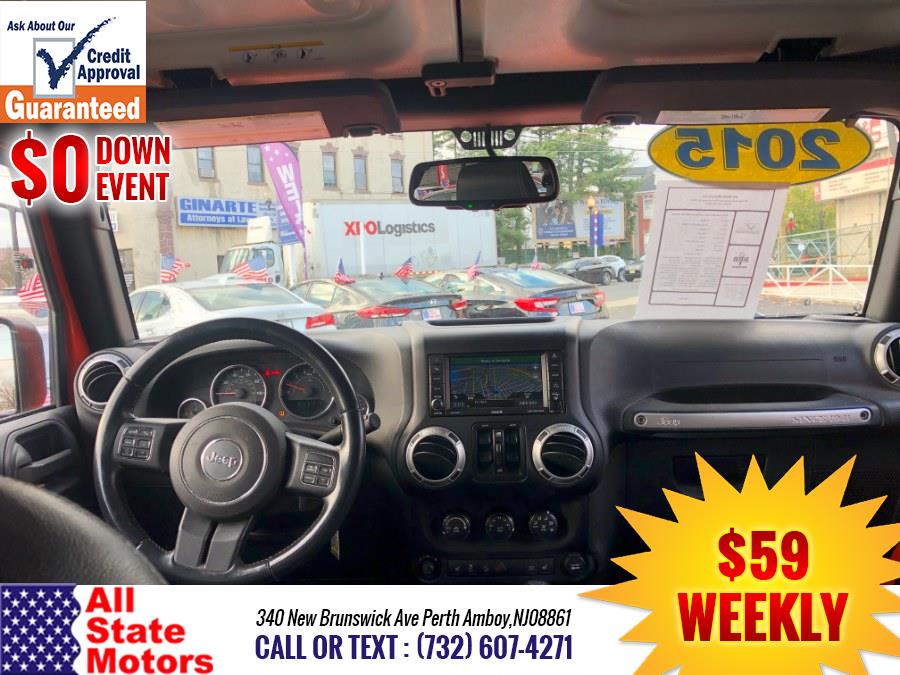 2015 Jeep Wrangler Unlimited 4WD 4dr Sahara, available for sale in Perth Amboy, New Jersey | All State Motor Inc. Perth Amboy, New Jersey 2015 Jeep Wrangler Unlimited 4WD 4dr Sahara, available for sale in Perth Amboy, New Jersey | All State Motor Inc. Perth Amboy, New Jersey