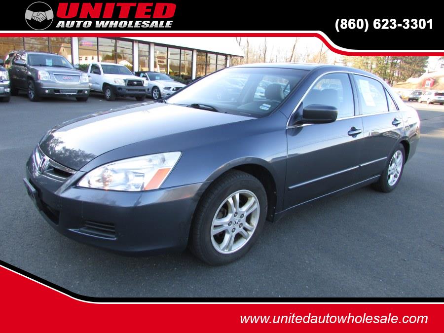 2007 Honda Accord Sdn 4dr I4 MT EX-L, available for sale in East Windsor, Connecticut | United Auto Sales of E Windsor, Inc. East Windsor, Connecticut