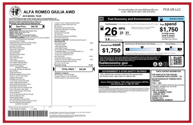 2019 Alfa Romeo Giulia AWD, available for sale in Maple Shade, New Jersey | Car Revolution. Maple Shade, New Jersey 2019 Alfa Romeo Giulia AWD, available for sale in Maple Shade, New Jersey | Car Revolution. Maple Shade, New Jersey