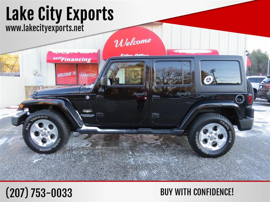 Black Jeep Wrangler Unlimited with 3 cylinders Black Auburn, ME | Lake City  Exports Inc