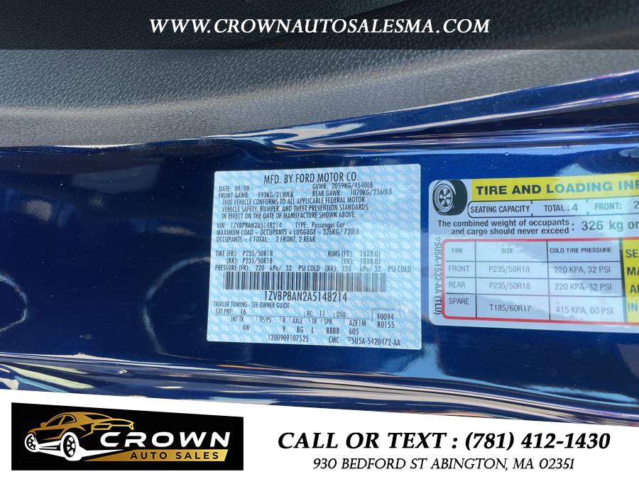 2010 Ford Mustang 2dr Cpe V6 Premium, available for sale in Abington, Massachusetts | Crown Auto Sales. Abington, Massachusetts 2010 Ford Mustang 2dr Cpe V6 Premium, available for sale in Abington, Massachusetts | Crown Auto Sales. Abington, Massachusetts