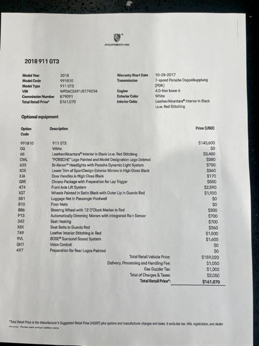 2018 Porsche 911 GT3 Coupe, available for sale in South Windsor, Connecticut | Mike And Tony Auto Sales, Inc. South Windsor, Connecticut 2018 Porsche 911 GT3 Coupe, available for sale in South Windsor, Connecticut | Mike And Tony Auto Sales, Inc. South Windsor, Connecticut