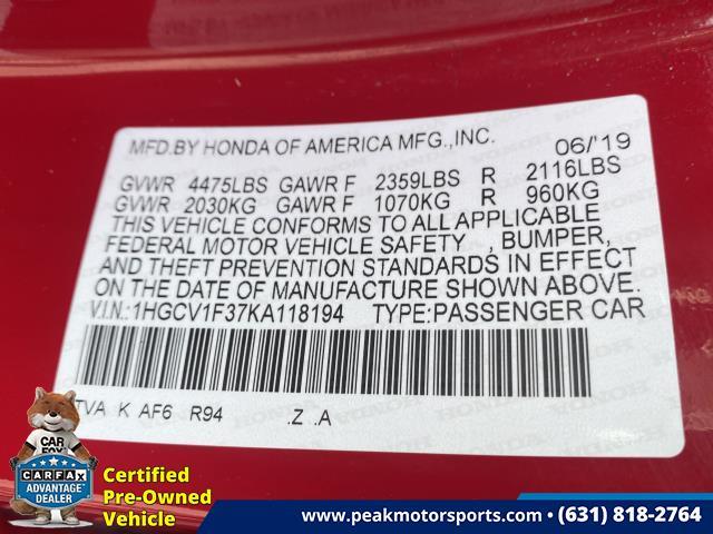 2019 Honda Accord Sedan Sport 1.5T CVT, available for sale in Bayshore, New York | Peak Automotive Inc.. Bayshore, New York 2019 Honda Accord Sedan Sport 1.5T CVT, available for sale in Bayshore, New York | Peak Automotive Inc.. Bayshore, New York