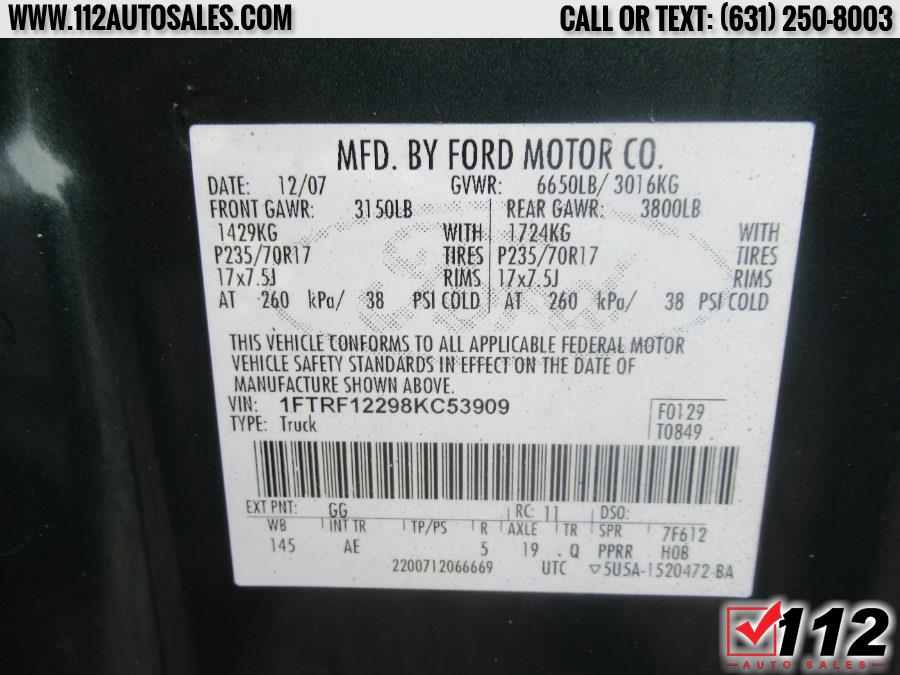 2008 Ford F-150 Stx; Xl; Xlt; 2WD Reg Cab 145" XL, available for sale in Patchogue, New York | 112 Auto Sales. Patchogue, New York 2008 Ford F-150 Stx; Xl; Xlt; 2WD Reg Cab 145" XL, available for sale in Patchogue, New York | 112 Auto Sales. Patchogue, New York
