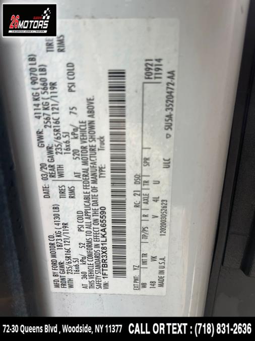 2020 Ford Transit Cargo Van T-250 148" EL Hi Rf 9070 GVWR RWD, available for sale in Woodside, New York | 26 Motors Queens. Woodside, New York 2020 Ford Transit Cargo Van T-250 148" EL Hi Rf 9070 GVWR RWD, available for sale in Woodside, New York | 26 Motors Queens. Woodside, New York