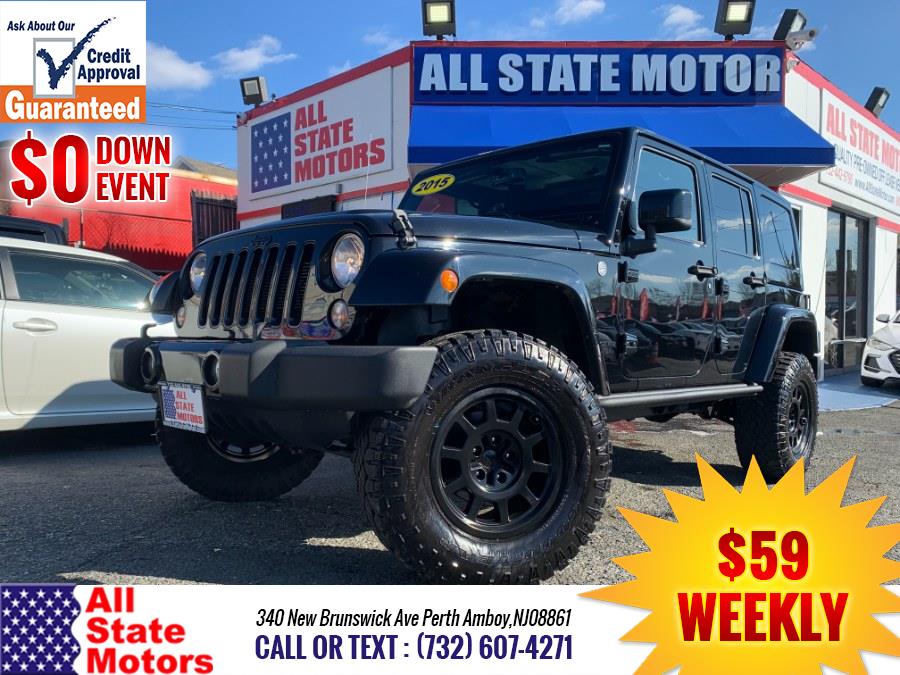 2015 Jeep Wrangler Unlimited 4WD 4dr Sahara, available for sale in Perth Amboy, New Jersey | All State Motor Inc. Perth Amboy, New Jersey 2015 Jeep Wrangler Unlimited 4WD 4dr Sahara, available for sale in Perth Amboy, New Jersey | All State Motor Inc. Perth Amboy, New Jersey