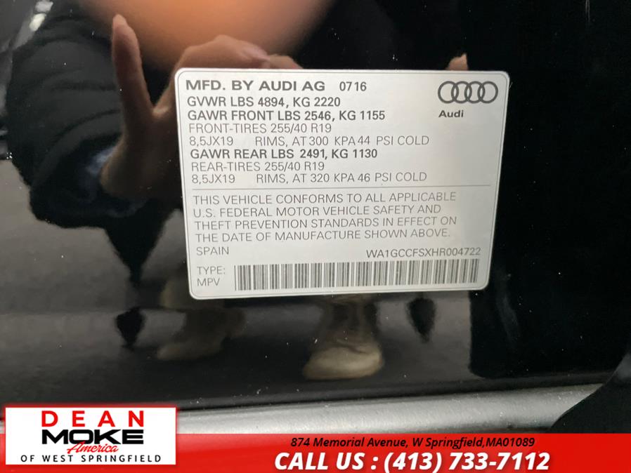 2017 Audi Q3 2.0 TFSI Prestige quattro AWD, available for sale in W Springfield, Massachusetts | Dean Moke America of West Springfield. W Springfield, Massachusetts 2017 Audi Q3 2.0 TFSI Prestige quattro AWD, available for sale in W Springfield, Massachusetts | Dean Moke America of West Springfield. W Springfield, Massachusetts