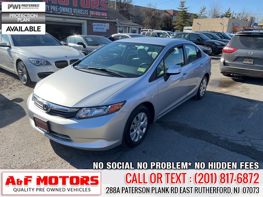 2012 Honda Civic Sdn 4dr Auto LX, available for sale in East Rutherford, New Jersey | A&F Motors LLC. East Rutherford, New Jersey 2012 Honda Civic Sdn 4dr Auto LX, available for sale in East Rutherford, New Jersey | A&F Motors LLC. East Rutherford, New Jersey