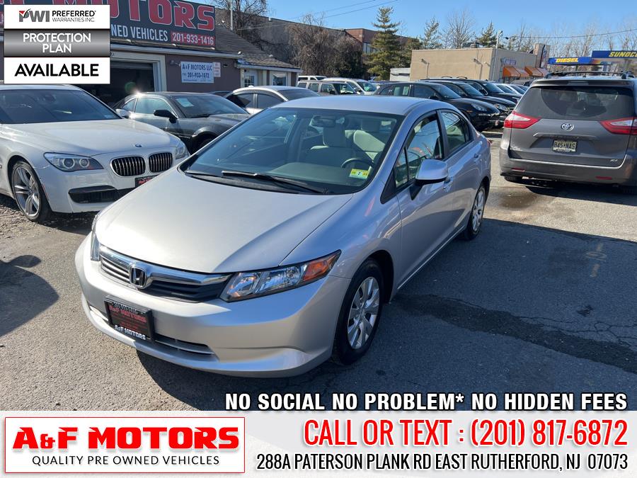 2012 Honda Civic Sdn 4dr Auto LX, available for sale in East Rutherford, New Jersey | A&F Motors LLC. East Rutherford, New Jersey 2012 Honda Civic Sdn 4dr Auto LX, available for sale in East Rutherford, New Jersey | A&F Motors LLC. East Rutherford, New Jersey