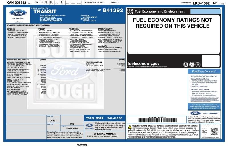 2020 Ford Transit Cargo Van T-350 HD 148'' Hi Rf 10360 GVWR RWD, available for sale in Maple Shade, New Jersey | Car Revolution. Maple Shade, New Jersey 2020 Ford Transit Cargo Van T-350 HD 148'' Hi Rf 10360 GVWR RWD, available for sale in Maple Shade, New Jersey | Car Revolution. Maple Shade, New Jersey